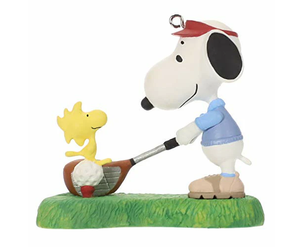 Hallmark Keepsake Christmas Ornament 2019 Year Dated Peanuts Spotlight, Snoopy Golfer