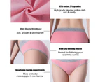4 Pack Women's Cotton Hipster Panties Mid Waist Ladies Soft Briefs-Combination 12