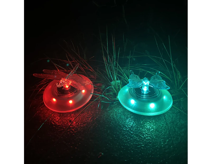 2Pcs Butterfly Dragonfly Floating Pool Lights Solar Powered Waterproof LED Floating Night Lights Decorations