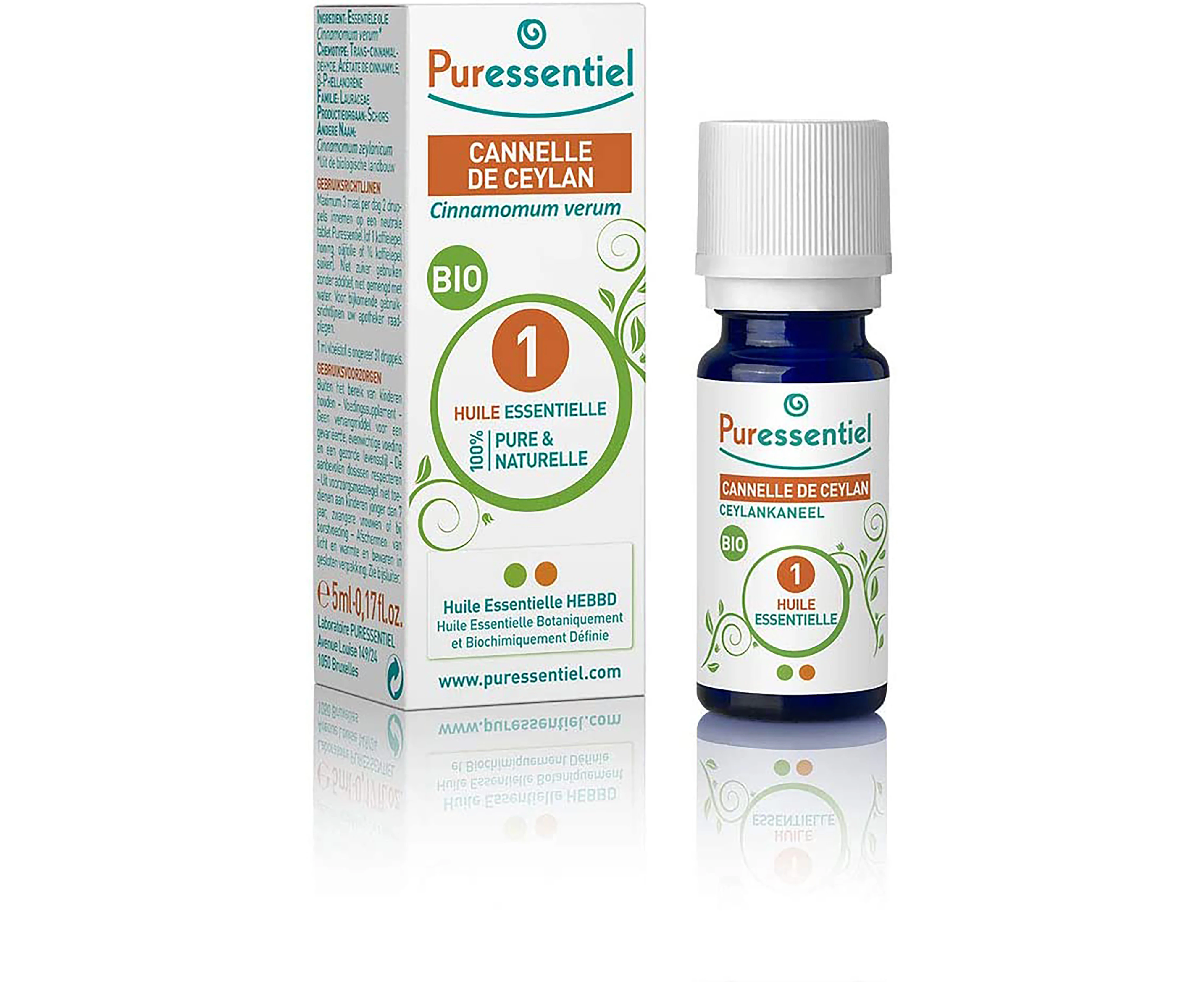 Puressentiel Organic Essential Oil - Cinnamon Ceylan by Puressentiel for Unisex - 0.17 oz Oil