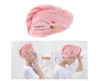 Household Head Wrap Hat Strong Water Absorption Quick-drying Comfortable Cute Hair Drying Towel for Bathroom - Pink