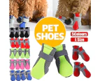 4PCS L Size Anti Slip Waterproof Protective Dog Shoes Rain Boots Pet Socks Booties - Rose Red