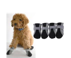 4PCS L Size Anti Slip Waterproof Protective Dog Shoes Rain Boots Pet Socks Booties - Rose Red