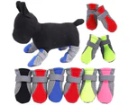 4PCS L Size Anti Slip Waterproof Protective Dog Shoes Rain Boots Pet Socks Booties - Rose Red