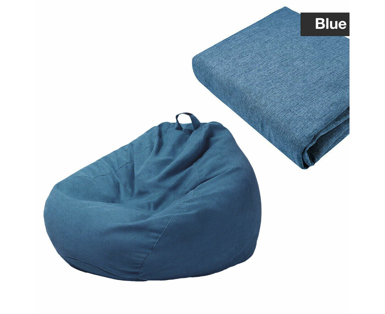 （Blue）Extra Large Bean Bag Chairs Couch Sofa Cover Indoor Lazy Lounger For Adults Kids