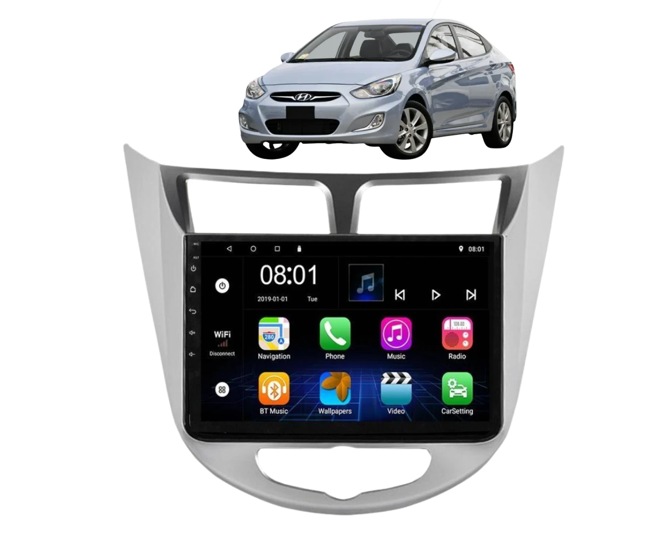 Daiko Multimedia Unit Wireless Carplay Android Auto GPS For Hyundai Accent 2010-2016 - DAIKO PRO 8-Core 4GB RAM + 32GB