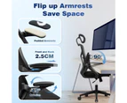 Advwin Ergonomic Office Chair Tilting Desk Chair Breathable Mesh with Adjustable Headrest and Flip-up Armrest Black