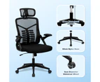 Advwin Ergonomic Office Chair Tilting Desk Chair Breathable Mesh with Adjustable Headrest and Flip-up Armrest Black