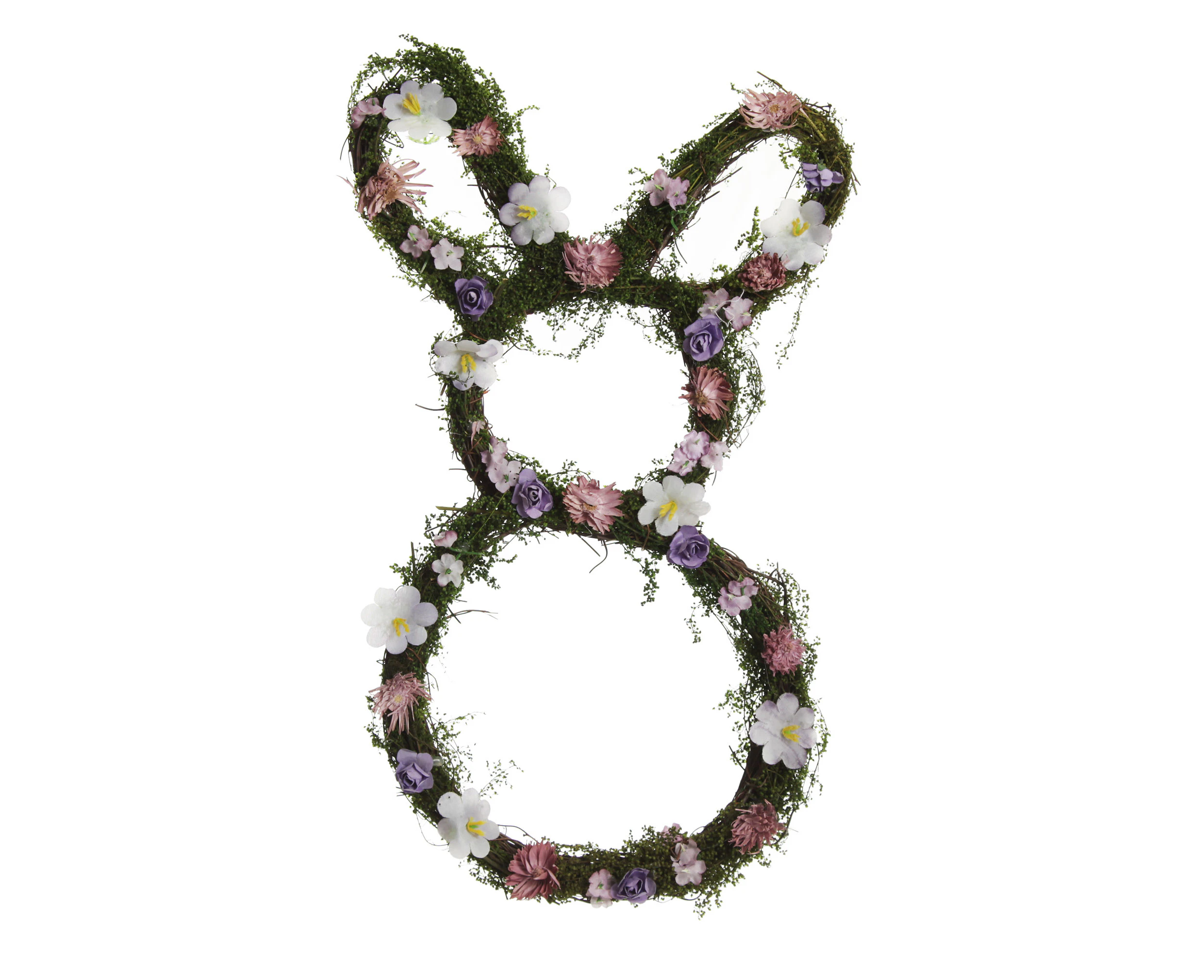 Floral Easter Bunny Shape Wreath