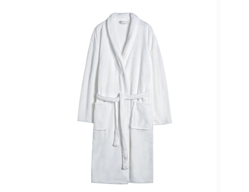 ADULT'S WHITE FLEECE DRESSING GOWN