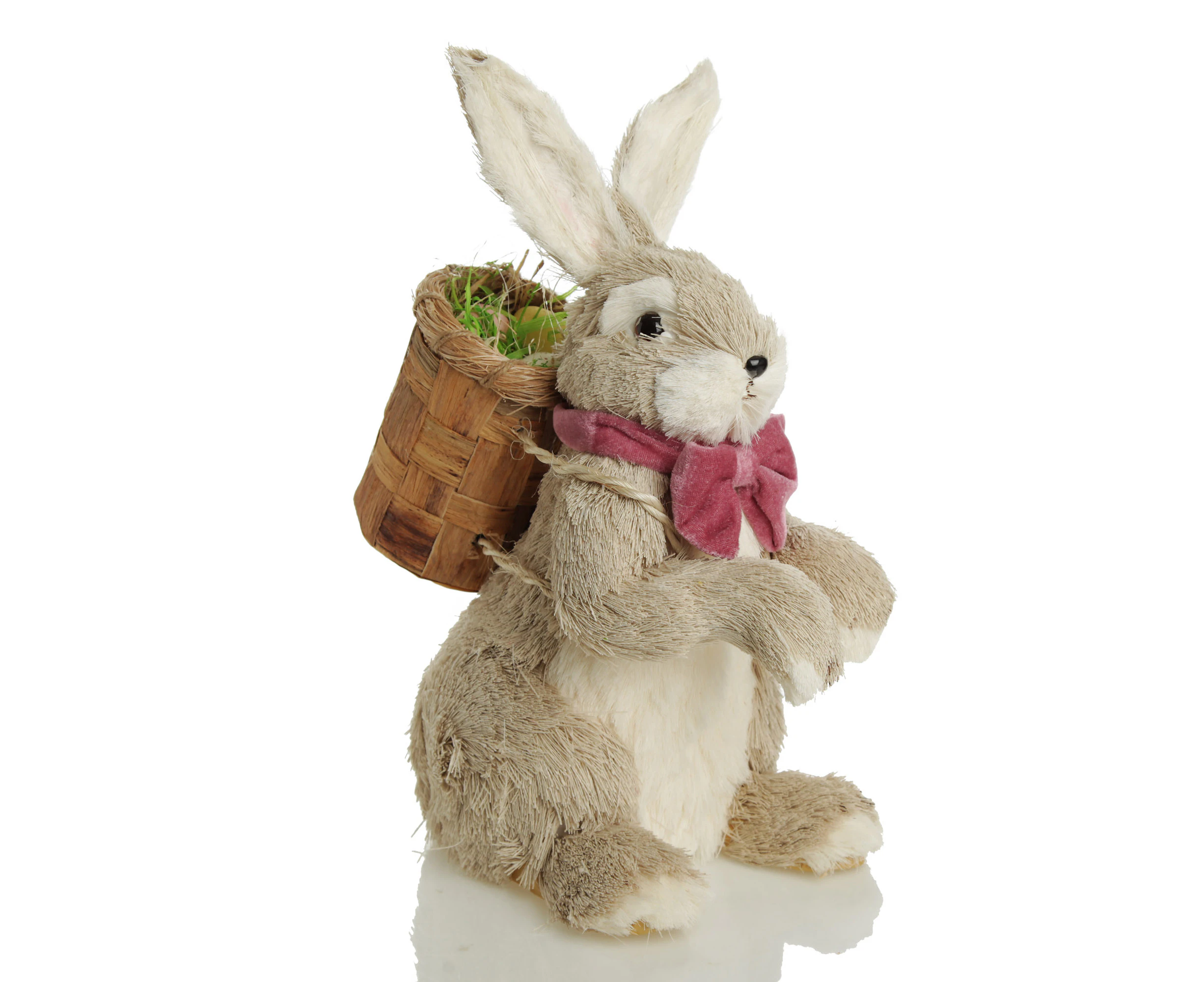 Mr Bunny Hop Straw Bunny with Pink Bow Tie