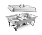 9l 4.5x2 Bain Marie Bow Food Buffet Warmer Pan Chafing Dish Stainless Steel Catering Warmer Set With Trays, Lid, Fuel Holder Party Banquet Dining