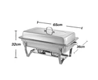 9l 4.5x2 Bain Marie Bow Food Buffet Warmer Pan Chafing Dish Stainless Steel Catering Warmer Set With Trays, Lid, Fuel Holder Party Banquet Dining