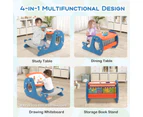 Costway 4IN1 Kids Art Easel Drawing Table kidren Activity Painting Play Desk Art Furniture w/Stool & Erasable Whiteboard