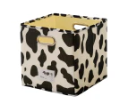 Stackable Storage Box Container Tote Cube Organizer Cartoon Cow Pattern Style