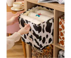 Stackable Storage Box Container Tote Cube Organizer Cartoon Cow Pattern Style