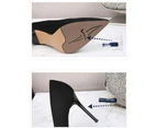 Women’s High Heel Closed Toe Pumps Pointed Toe Heels Shoes Slip On Pumps-green