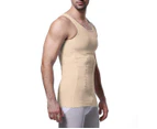 Men's Slimming Shapewear Vest Abdomen Body Shaper Compression Shirts for Men-Natural