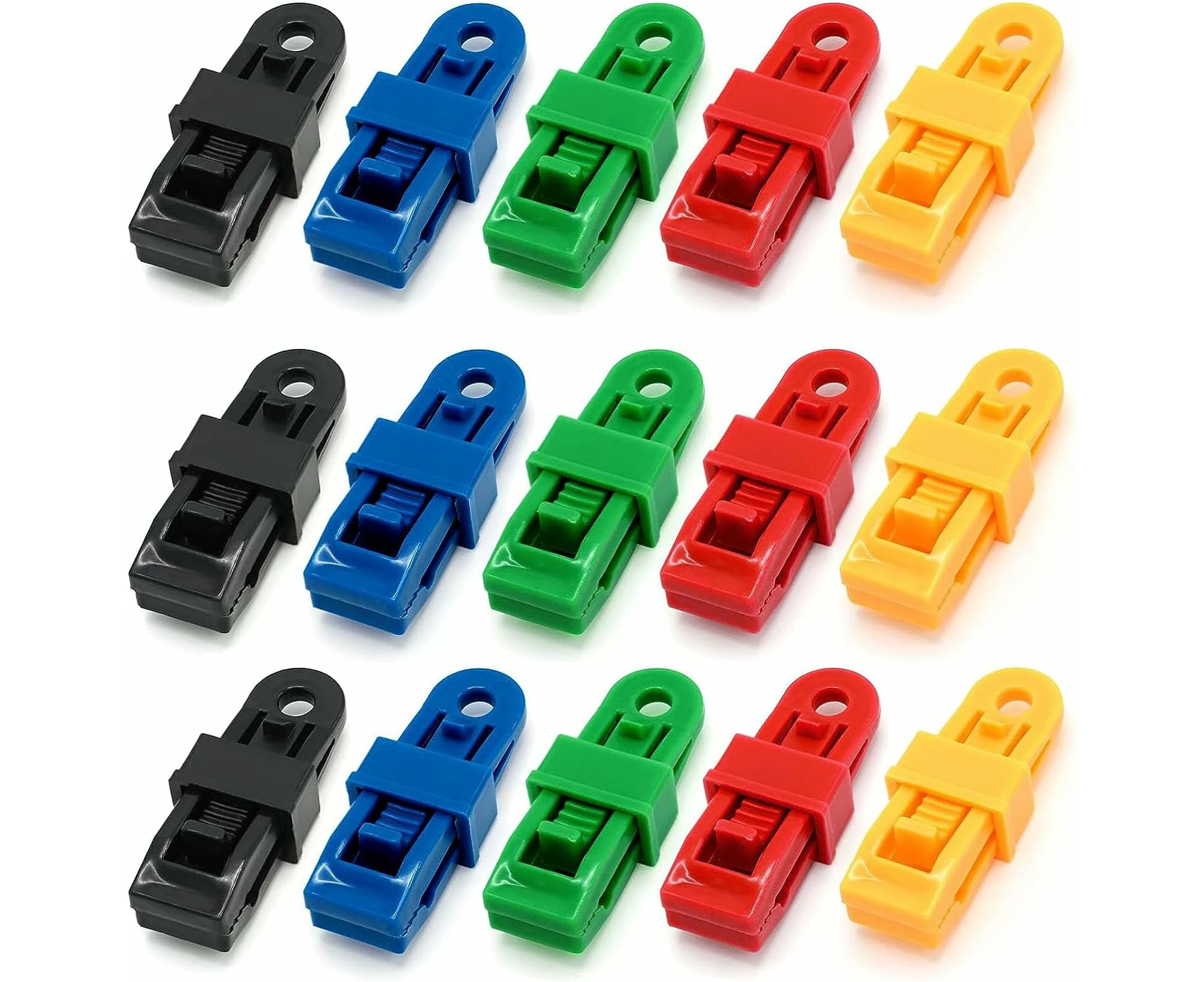 15 PCS Tarp Clips Heavy Duty Lock Grip, Tarp Clips, Reusable Tarpaulin Clips, Multipurpose Strong Locking Awning Clips for Outdoor