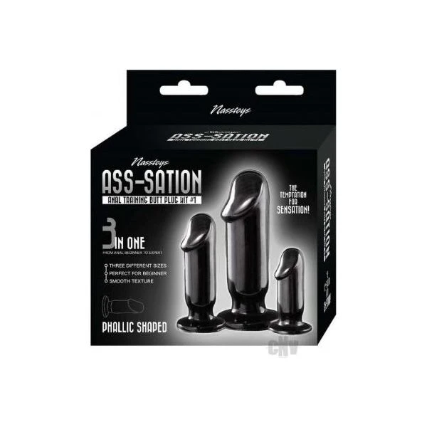 Introducing The Sensapleasure Ass Sation Kit 1 Black: A Comprehensive Anal Training Butt Plug Set For Beginners