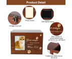 1x Wooden Pet Memorial Urn For Ashes With Photo Frame Cat/Dog Memory Box Keepsak - Black