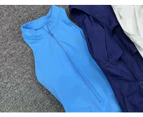Women's Yoga Jumpsuit Backless Sports Romper Playsuit Sleeveless Gym Bodysuit-Sky blue