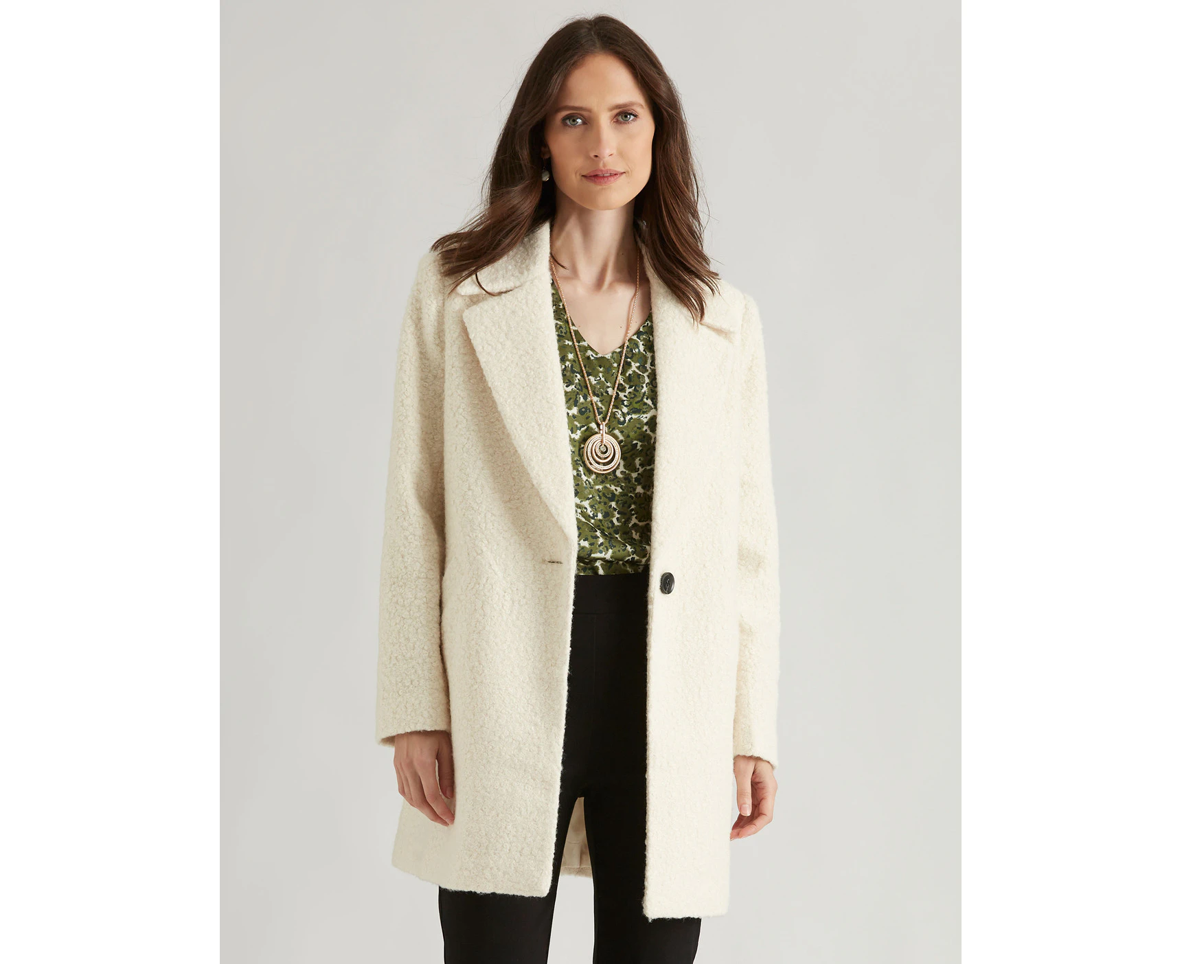 RIVERS - Womens Coat - Long Line Coat - Eggnog