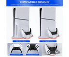 PS5 Slim Stand and Cooling Station with Controller Charging Station for Playstation 5 Console, PS5 Controller Charger with 9 RGB Light