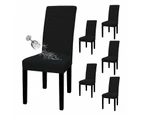 Toscano 6 Pcs Dining Chair Covers Waterproof Stretch for Home Banquet-Black