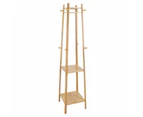 Bamboo Wooden Clothes Coat Hat Hanger Entryway Clothes Stand Rack Organizer