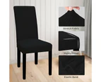 Toscano 6 Pcs Dining Chair Covers Waterproof Stretch for Home Banquet-Black