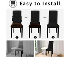 Toscano 6 Pcs Dining Chair Covers Waterproof Stretch for Home Banquet-Black