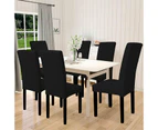 Toscano 6 Pcs Dining Chair Covers Waterproof Stretch for Home Banquet-Black