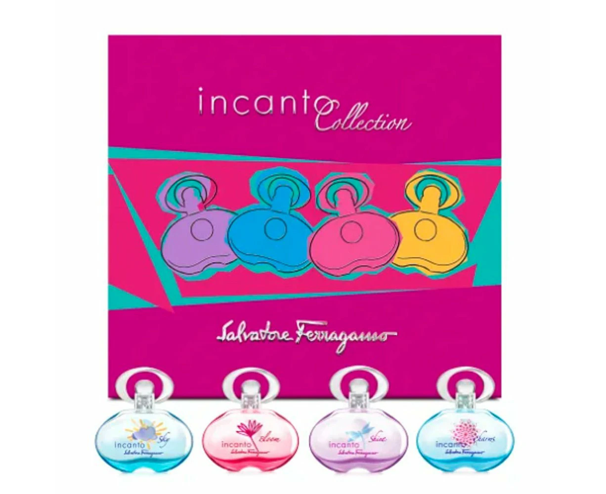 Salvatore Ferragamo Incanto Woman Mini Set Eau De Toilette ( Charm & Bloom & Shine & Sky) 4x 5ml