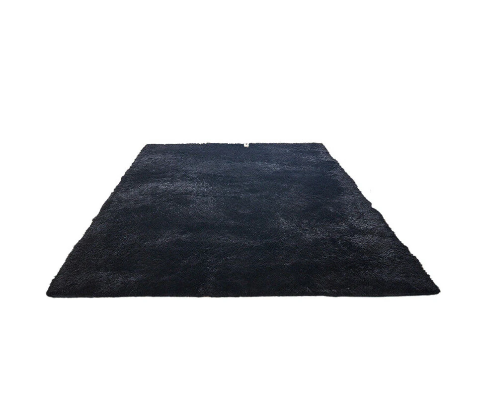 Floor Rug Rugs Fluffy Area Carpet Shaggy Soft Large Pads Living Room Bedroom Pad-Black-160*230cm