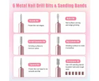 Rechargeable 35000 rpm Nail Drill Machine,Portable Acrylic Gel Polish Remover Nail Drill Machine with 6 Nail Bits, Manicure Pedicure Polishing Tools