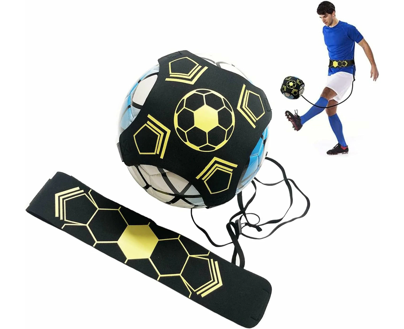 Soccer Training Belt,Football Kick Trainer, Adjustable Soccer Training Waist Belt Flexible Football Practice Equipment for Football Volleyball Rugby