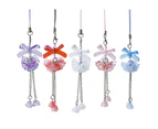 Hydrangea Flower Phone Charm Trendy Bag Pendant Bowknot Bag Charm Phone Lanyard Glaze Material for Trendy Individuals-Color-Blue