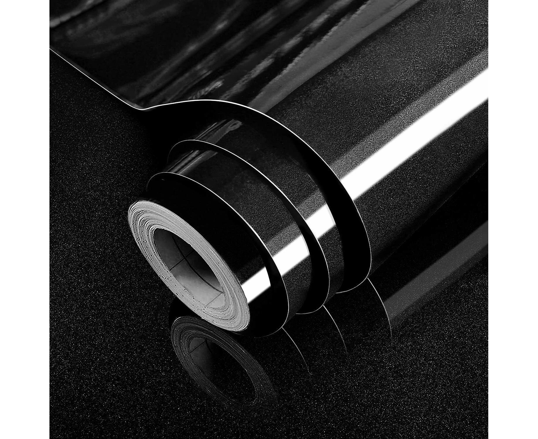 10M Self Adhesive Waterproof Vinyl Film Cupboard Door Covering Roll Black