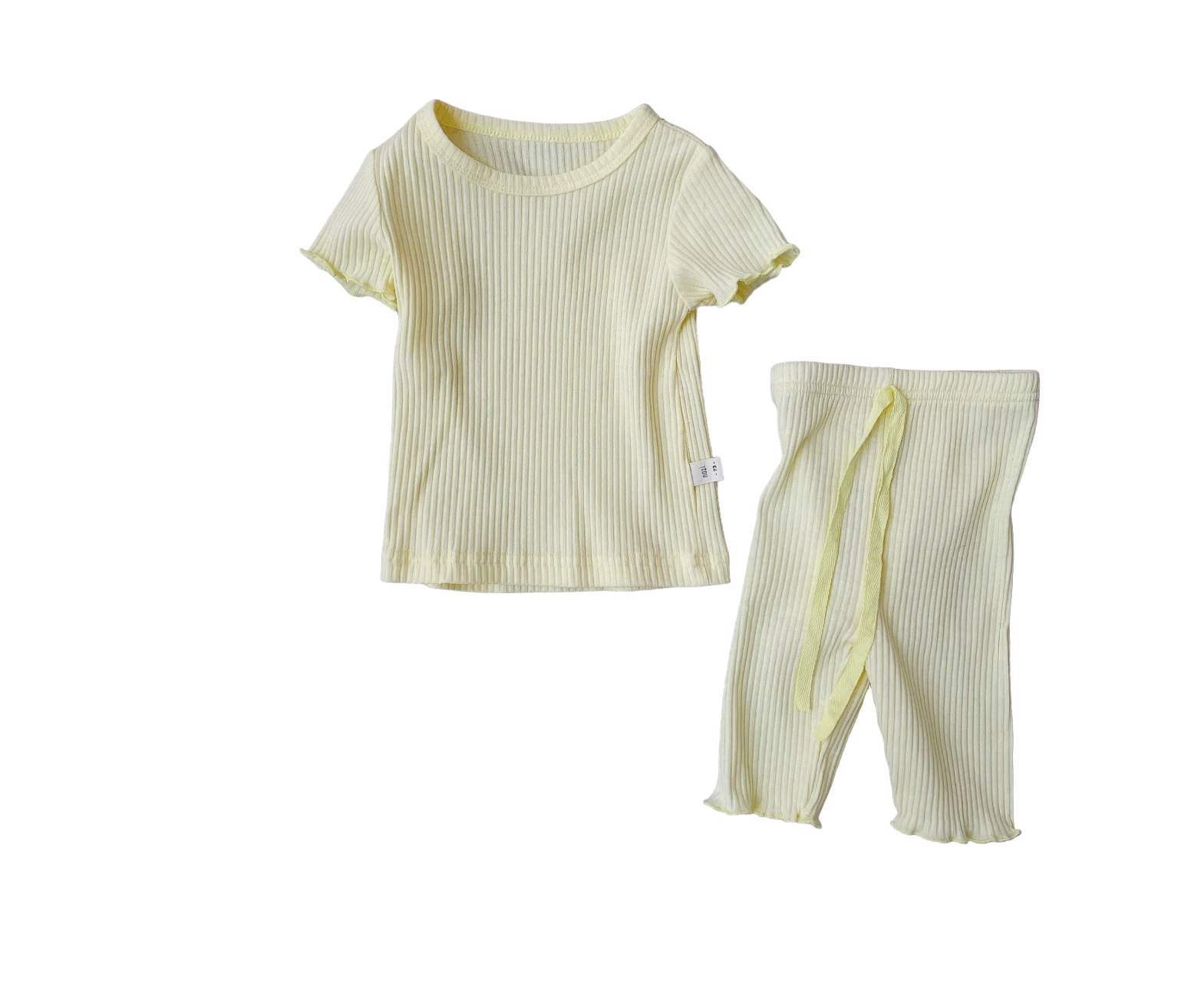 3mths-3yrs Baby Kids' Ribbed Co Ord Set-Yellow