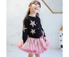 Dadawen Toddler Girls Cardigan Sweater Knit Ruffles Crew Neck Outwear Coat-Black