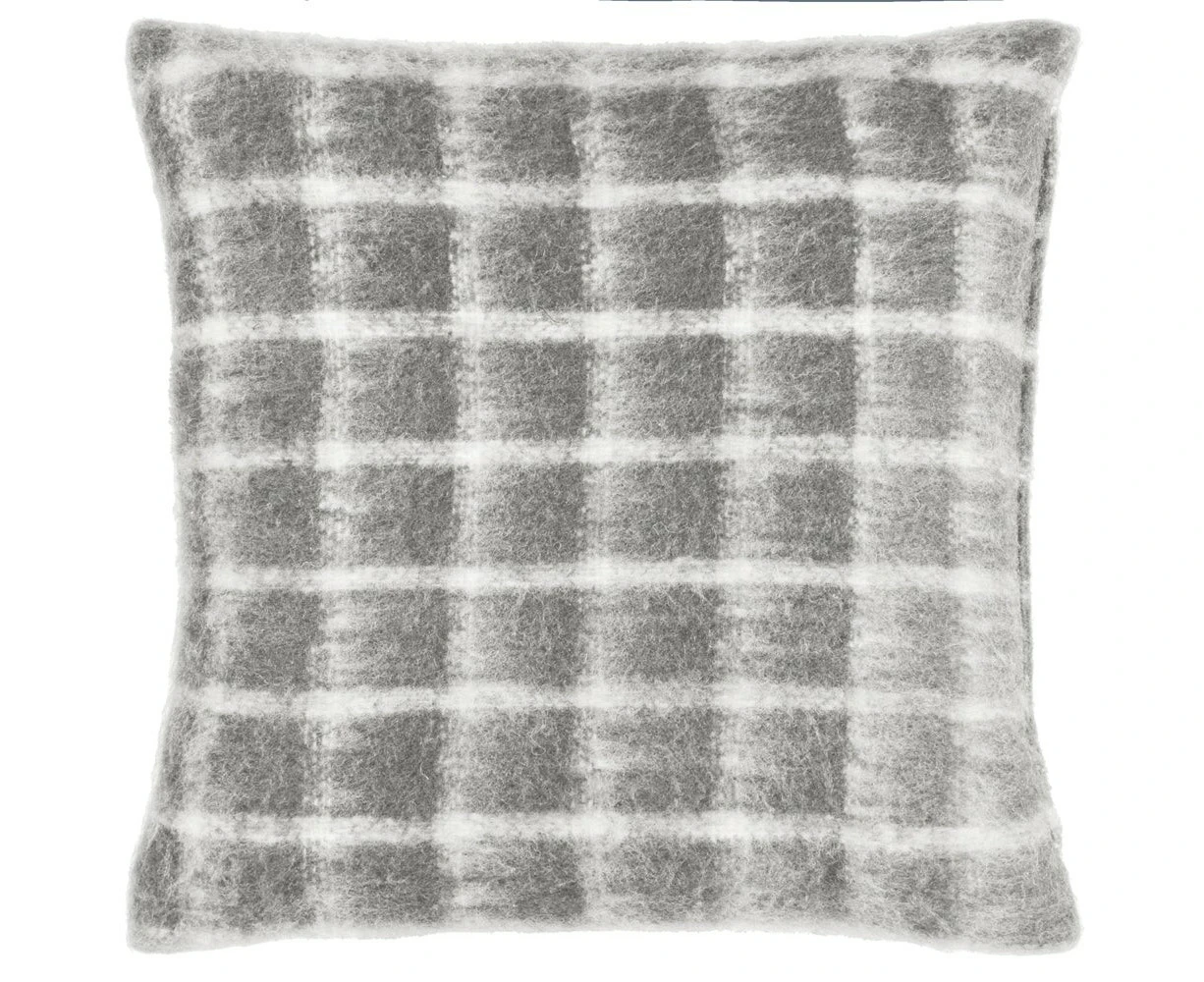 Yard Yarrow Faux Mohair Checked Cushion Cover (Flint Grey) - RV3230