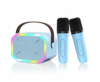 Karaoke Machine Toy for Kids, Portable Bluetooth Speaker with 2 Wireless Microphones, Led Lights, for 4, 5, 6, 7, 8, 9, 10, 11, 12+ Years Old Boys Birthday