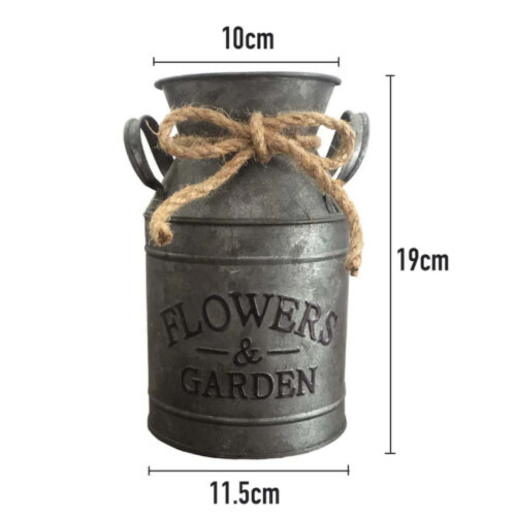 Vintage Metal Bucket Rustic Flower Vase Plant Pot Holder Iron Home Garden Decor