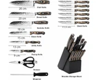 15-Piece Kitchen Knife Set with Wooden Block - High Carbon Japanese Steel - Ultra Sharp