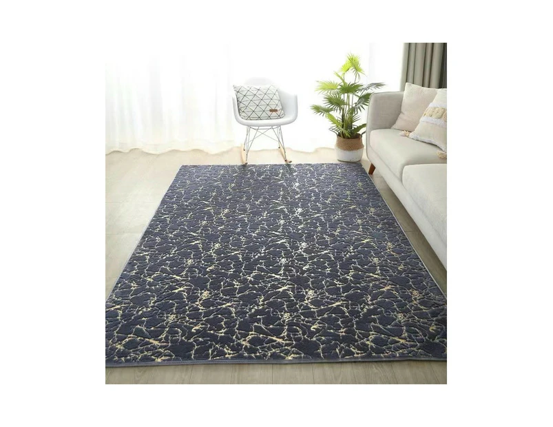 Soft Metallic Nursery for Play Modern Colorful Abstract Area Rugs Anti-Skid Fluffy Rectangular Plush Velvet Home Decorative -blue