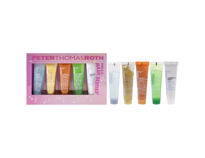 Hello Mask Besties by Peter Thomas Roth for Women - 5 Pc oz 0.47oz Therapeutic Sulfur Mask Acne Treatment Mask, 0.47oz Cucumber Gel  Hydrator