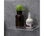 2 PCS Transparent Acrylic Bathroom Shelf Wall-mounted Partition Free Punching Kitchen Toilet Shelf L-shaped U-shapedL 30x15cm