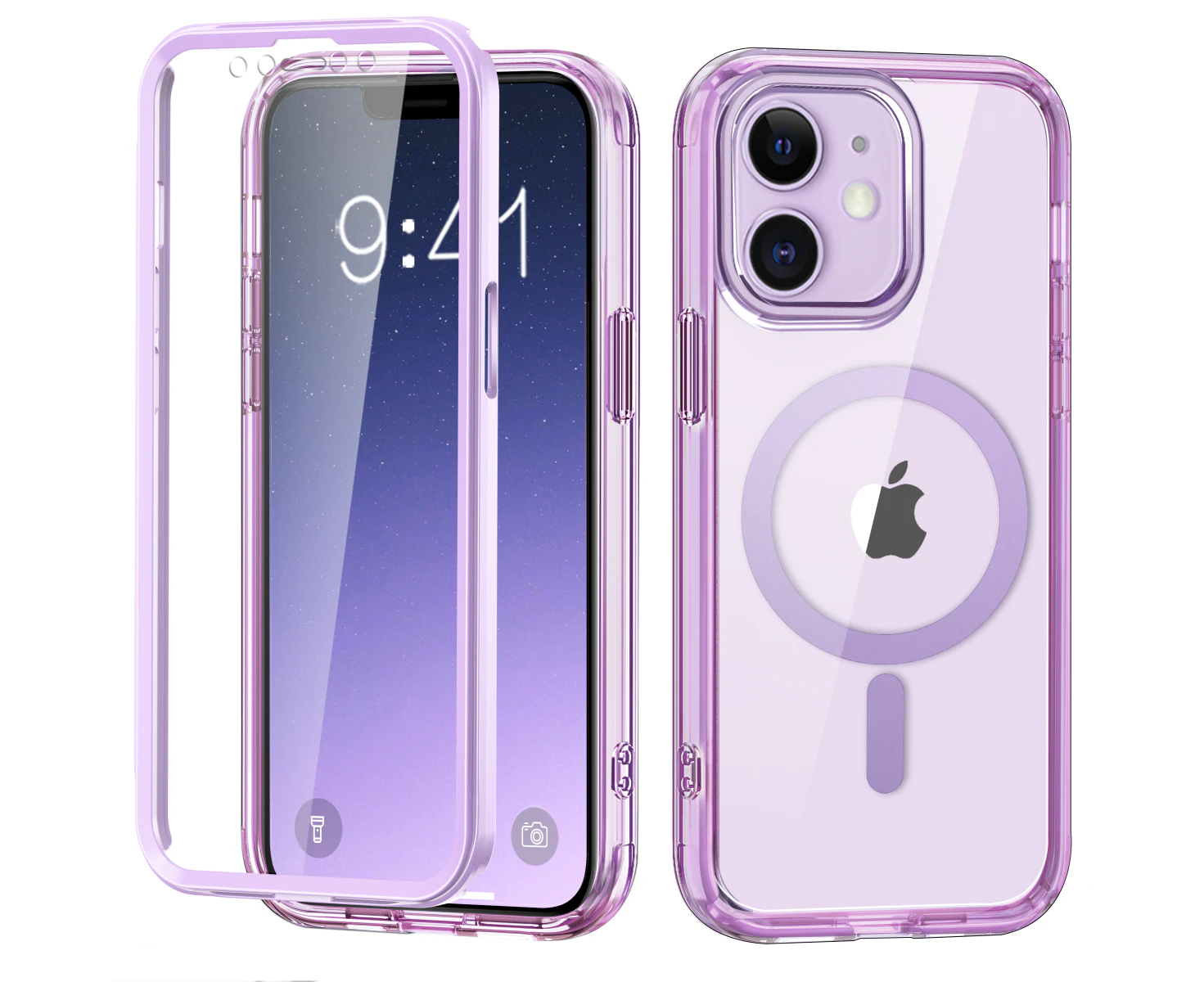 IPhone 11 Case,Compatible With MagSafe,Shockproof Protective Case,Scratch-Resistant Back Cover-Light Purple