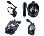 Kids Diving Snorkel Mask Detachable Full Face Swimming Snorkeling Mask Water Sports --Black